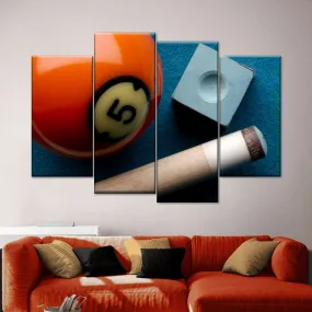 5 Ball And Cue Stick Wall Art