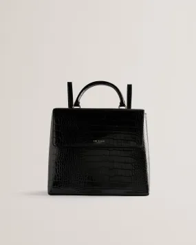 Aaliya Croc Effect Backpack Black