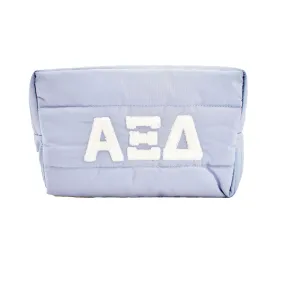 Alpha Xi Delta Makeup Bag - Puffer Style with Sorority Letters