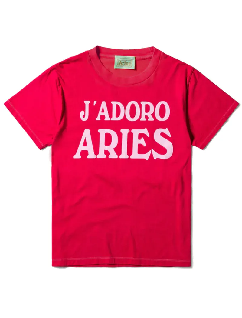 Aries Womens J'Adoro Aries SS Tee Baby Red