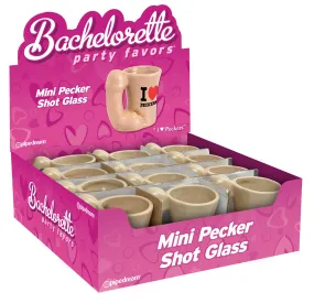 Bachelorette Party Mini Pecker Shot Glass Display - 12 Piece