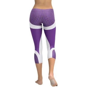 Beehive Geometric Capris Royal Purple