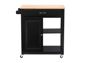 Black Kitchen Cart on Wheels