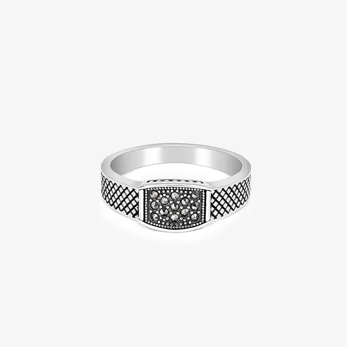 Boho Black Stone Men's Ring