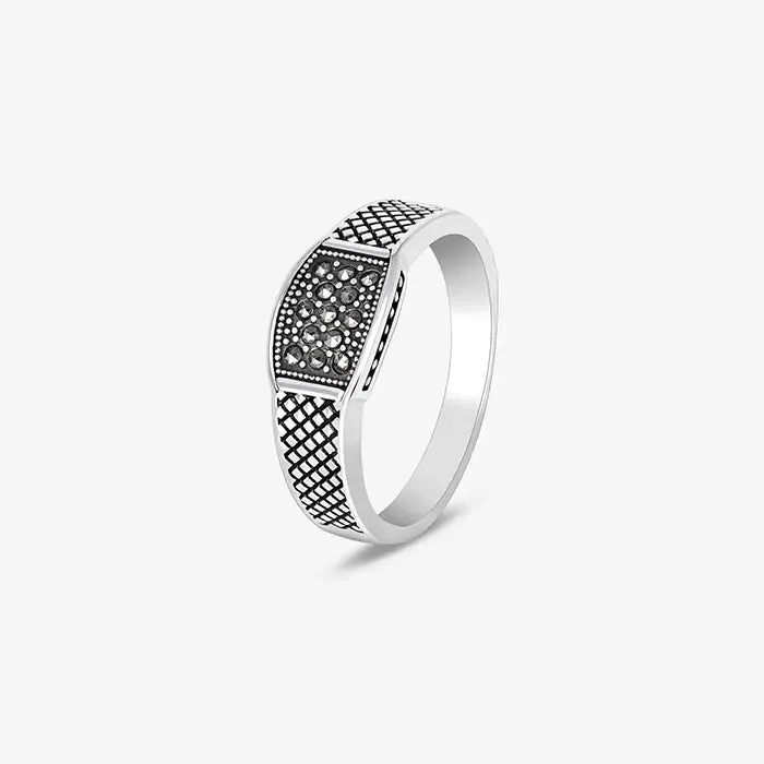 Boho Black Stone Men's Ring