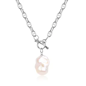 Bold Chain Large Baroque Pearl Necklace