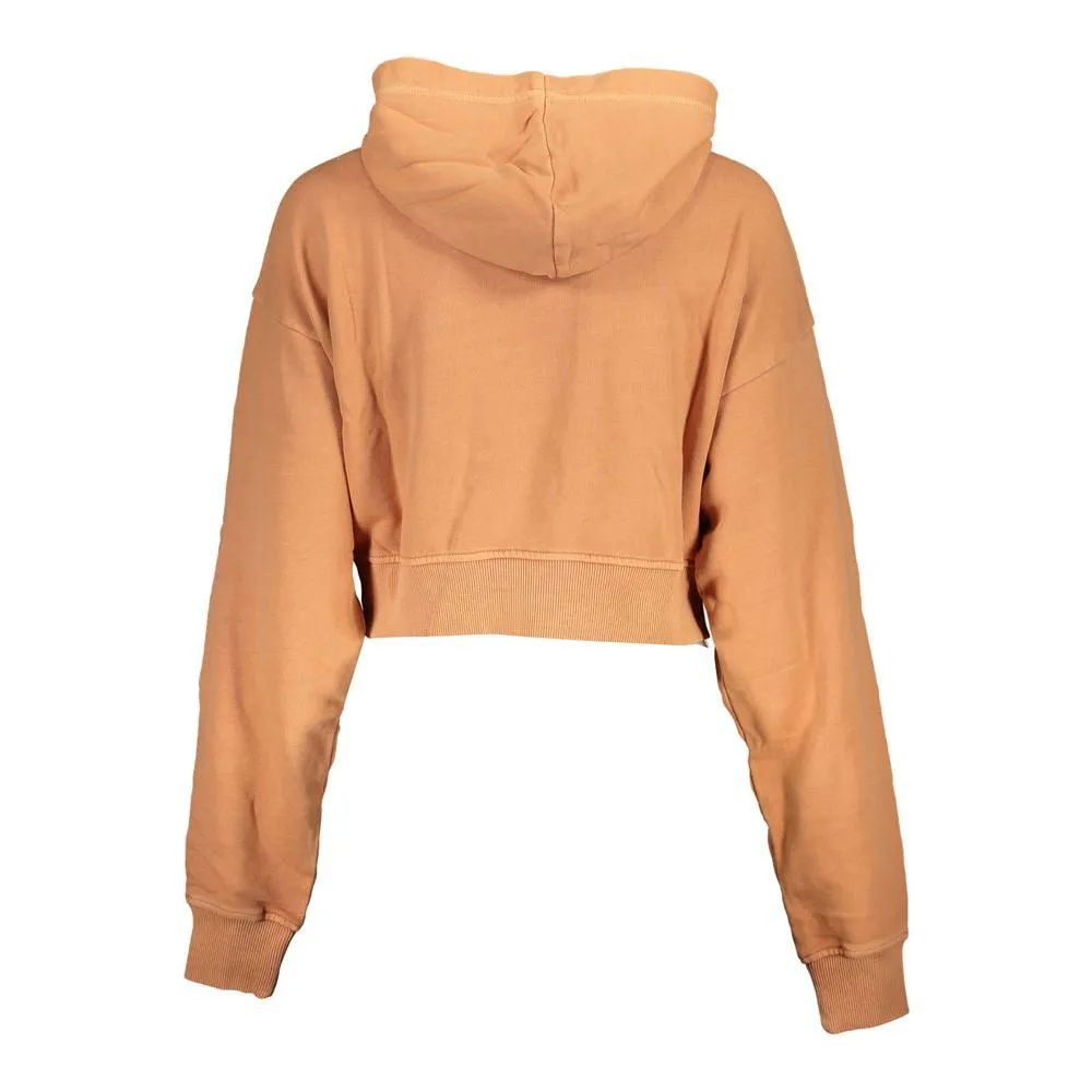 Calvin Klein Chic Orange Hooded Sweatshirt with Embroidery