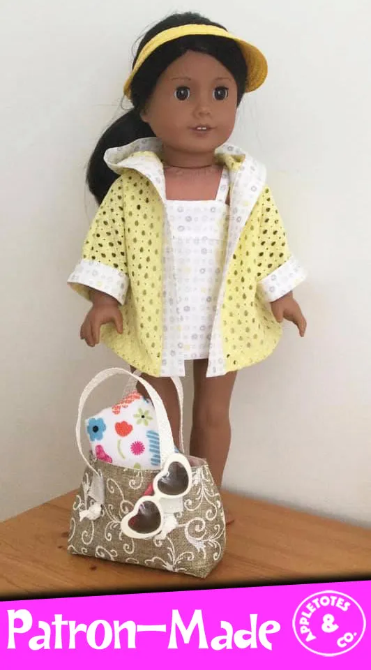 Carry All Beach Bags Sewing Pattern for 18" Dolls