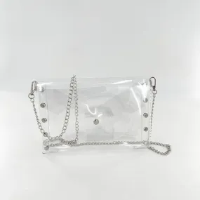 Clear Companion Cross Body And Clutch Bag - Silver