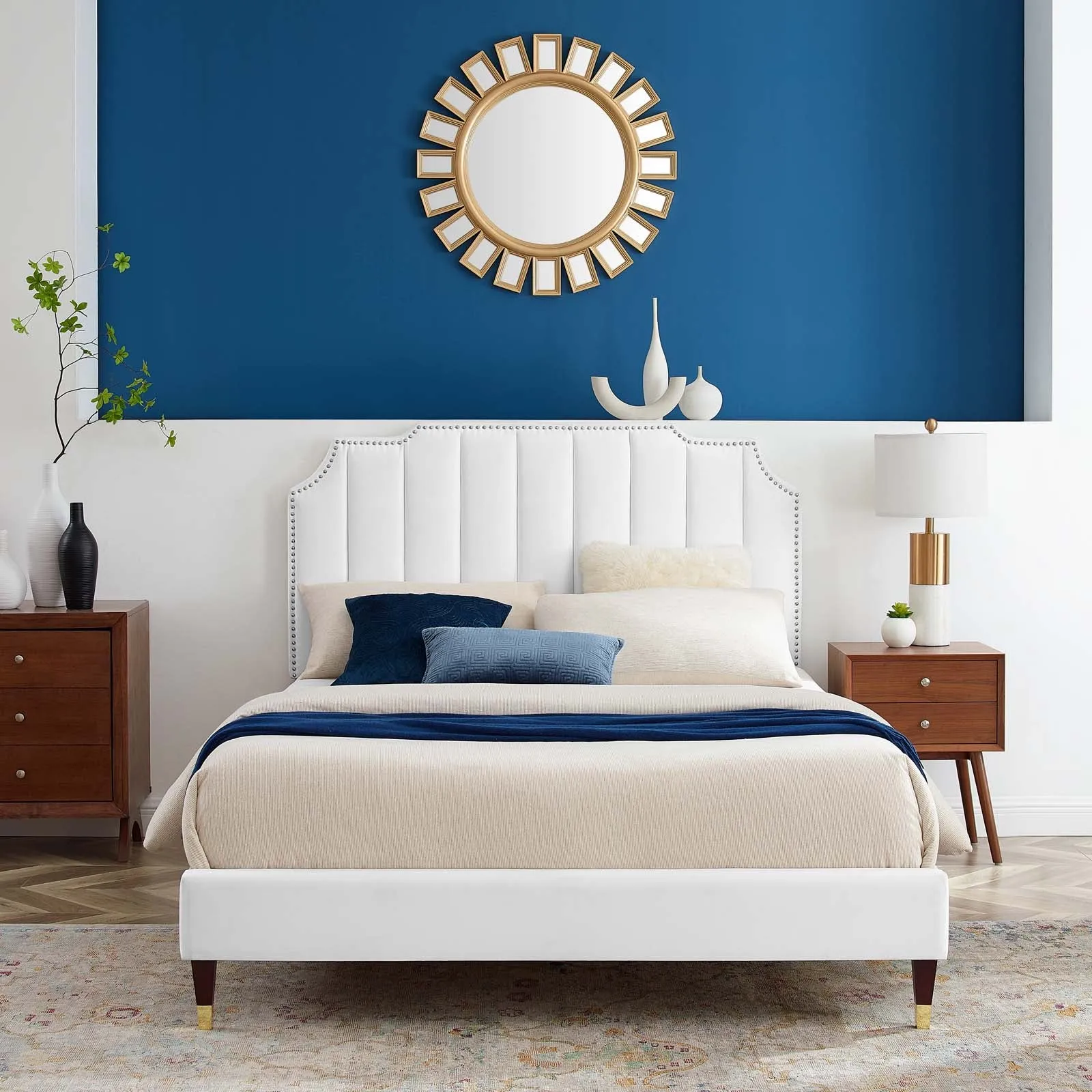 Colette Performance Velvet Platform Bed by Modway