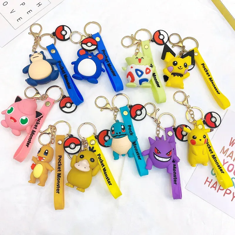 Cute 3D GENGAR Silicone Lanyard Keychain | Adorable Pokémon Accessory