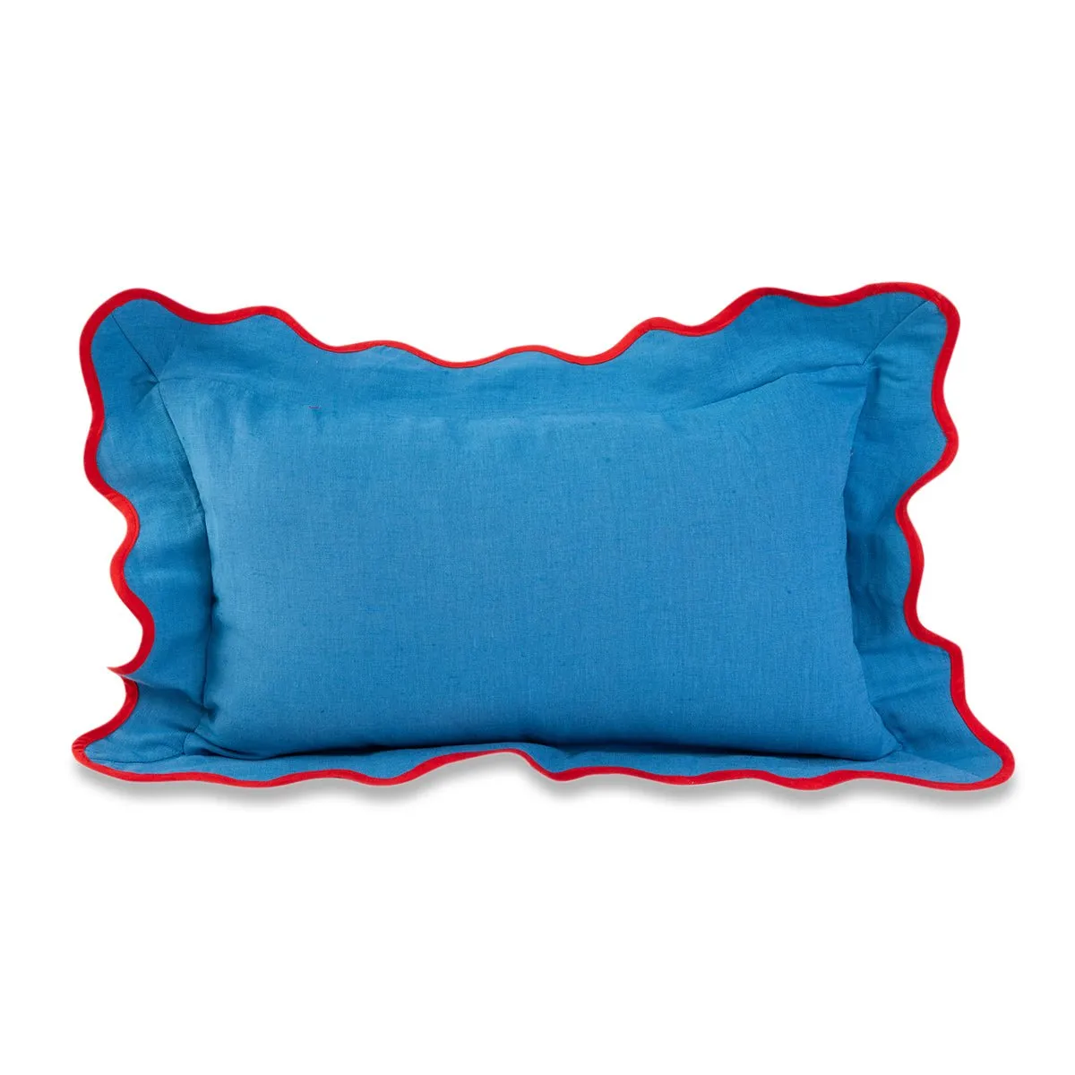 Darcy Linen Lumbar Pillow | Peacock   Cherry