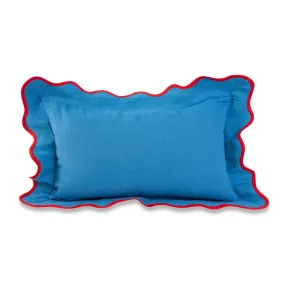 Darcy Linen Lumbar Pillow | Peacock   Cherry