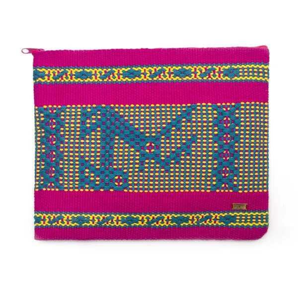 Embroidered Pink Miya Clutch