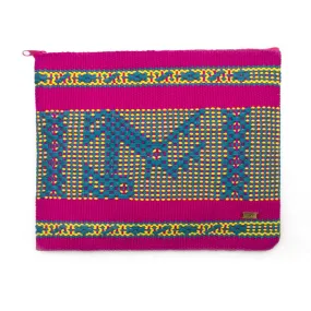 Embroidered Pink Miya Clutch