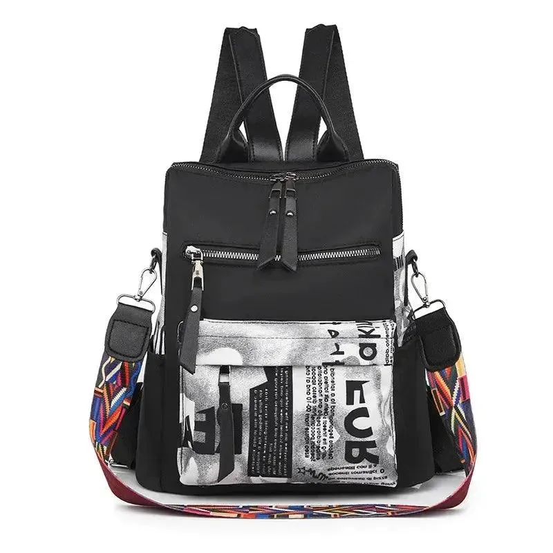 Fashionable Patchwork Oxford Women's Backpack