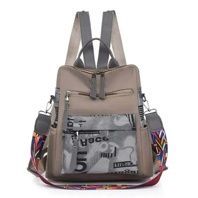 Fashionable Patchwork Oxford Women's Backpack