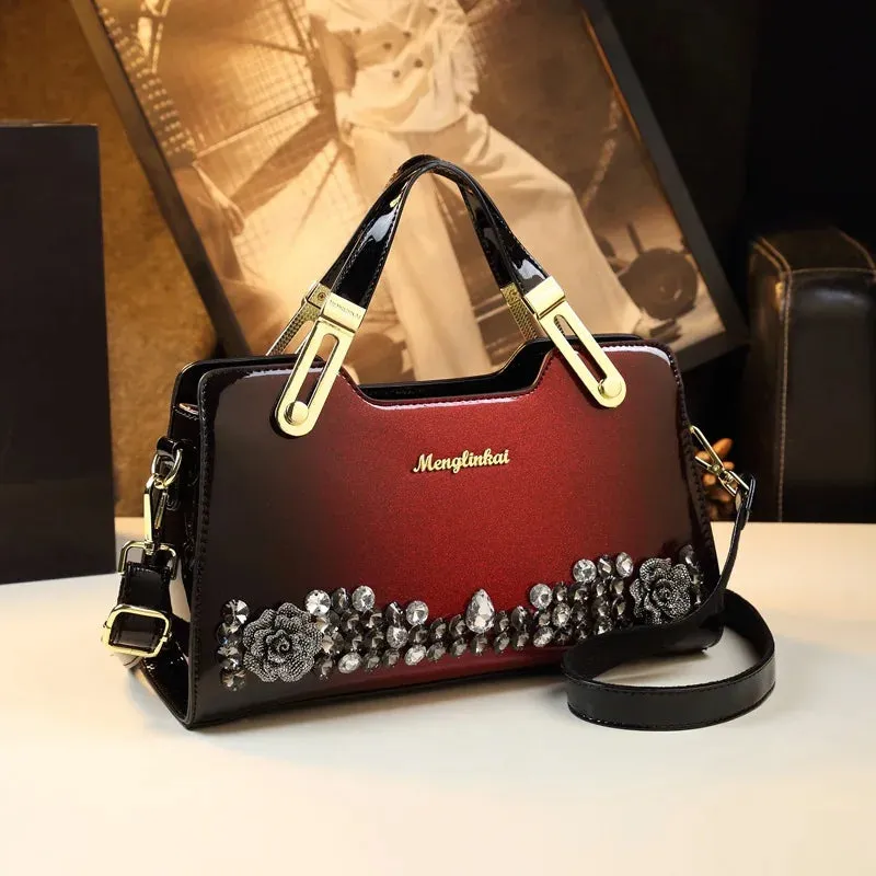 Gradient Rhinestone Studded Handbag