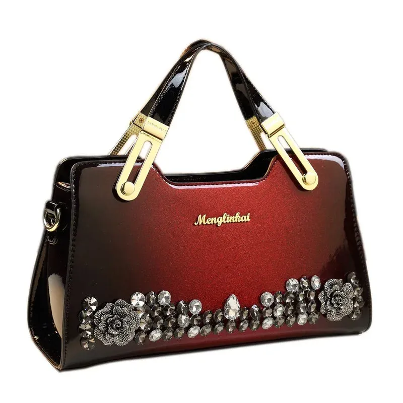 Gradient Rhinestone Studded Handbag