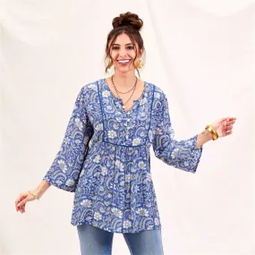 Jasmine Blue Bohemian Tunic