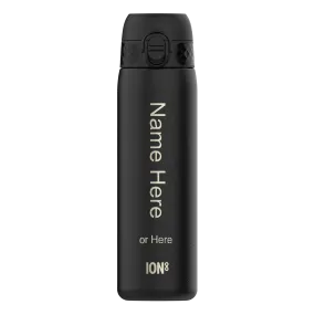 Leak Proof Slim Water Bottle, Personalised, Stainless Steel, 600ml