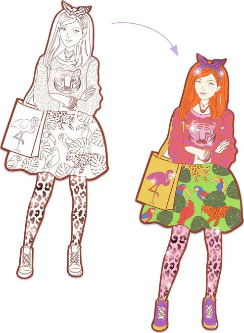 Les Demoiselles Nina & Friends Fashion Colouring Paper Dolls