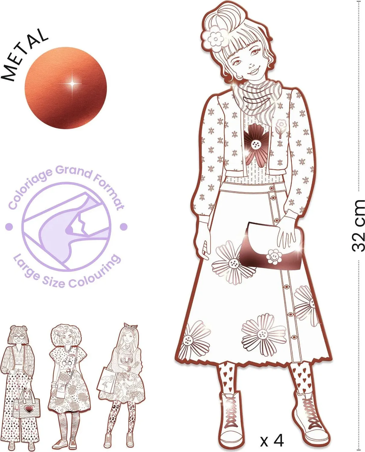 Les Demoiselles Nina & Friends Fashion Colouring Paper Dolls