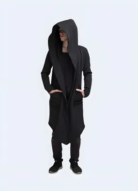 Long Black Hooded Cloak