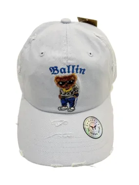 Muka Ballin Bear Dad Hat (Powder Blue)