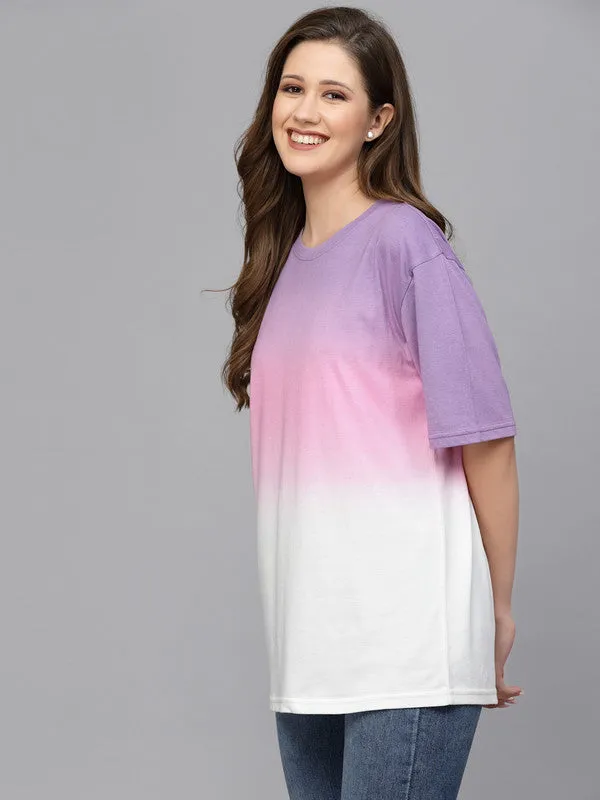 Odour Free Ombre Dyed Long T-shirt For Women