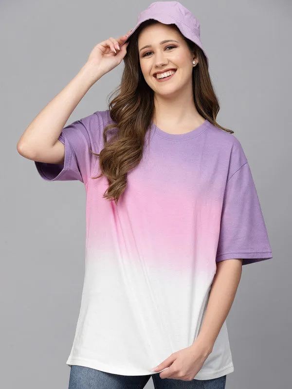 Odour Free Ombre Dyed Long T-shirt For Women