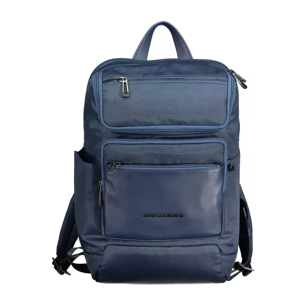 Piquadro Blue Recycled Polyester Men Backpack