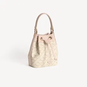 Pouch Bag Medium Monogram Print - Beige