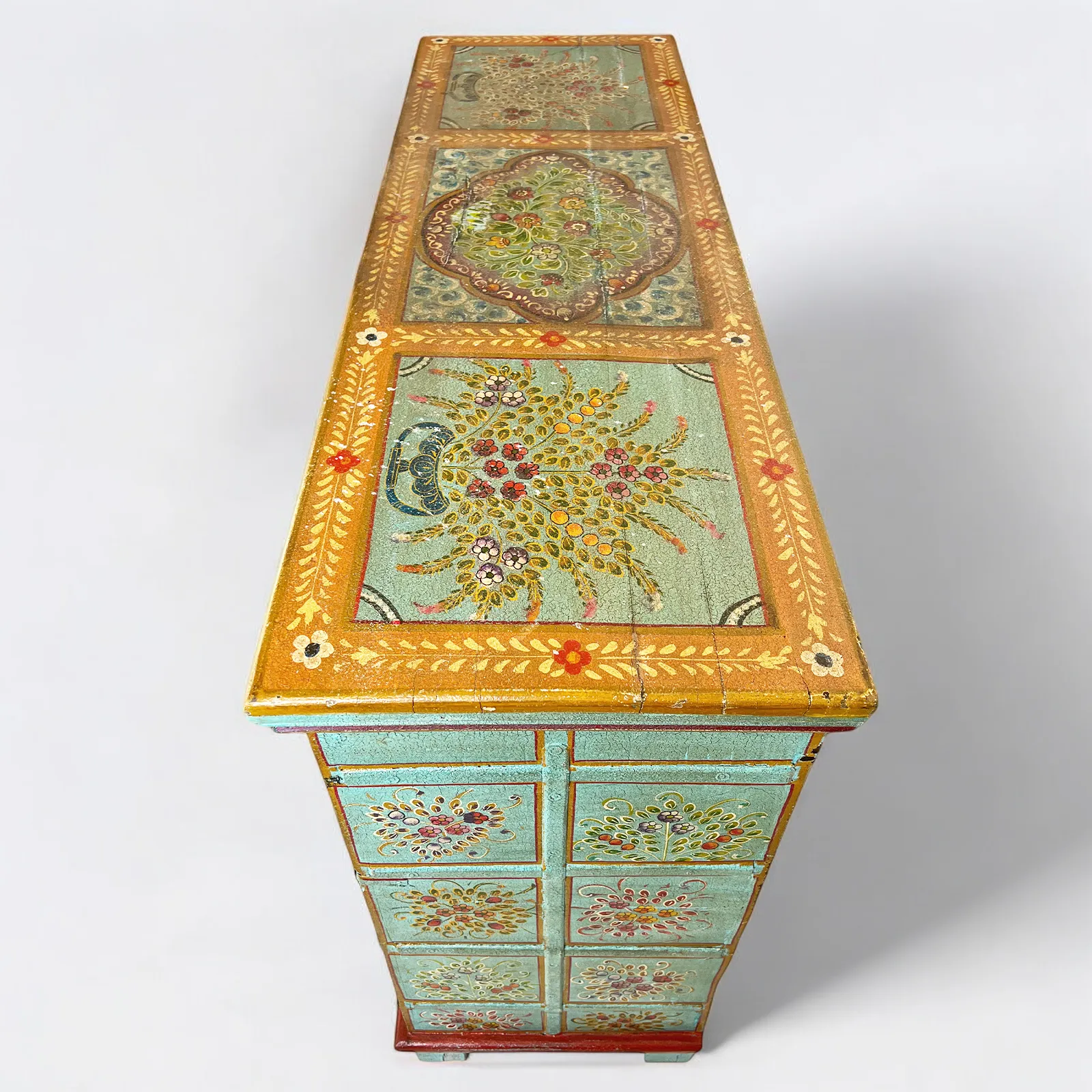 Rajasthani Striking Colorful Solid Wood Cabinet