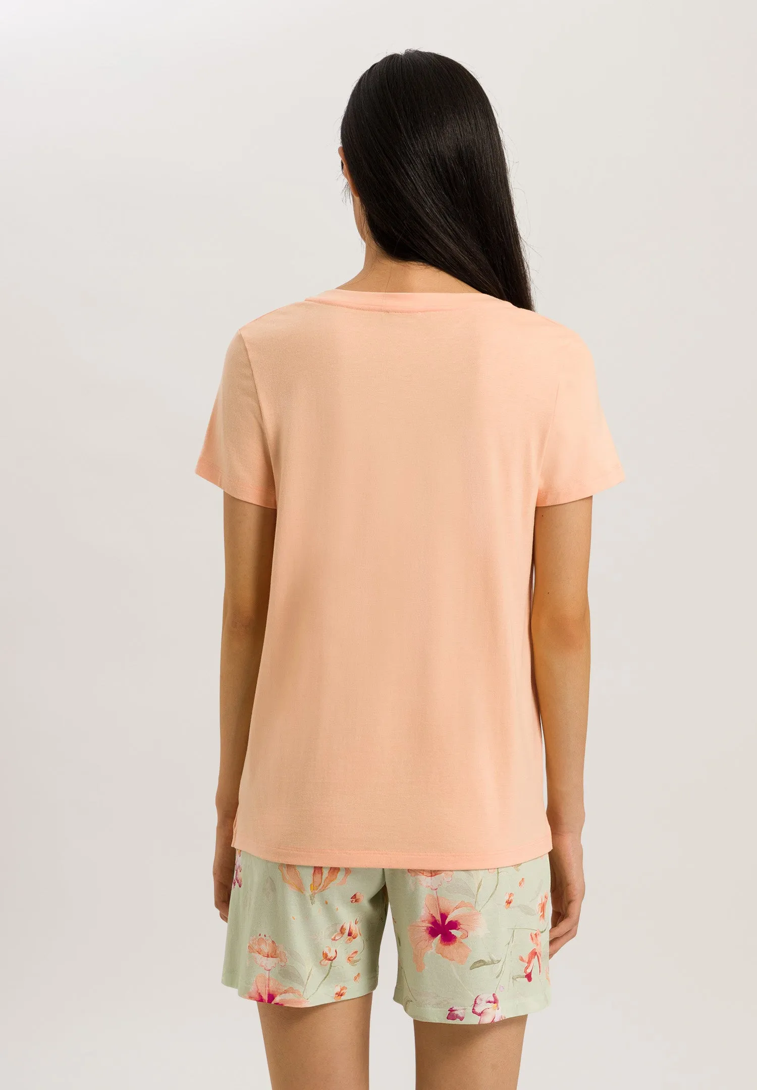 Sleep And Lounge V-Neck T-Shirt | Peach Nougat 77876-2274