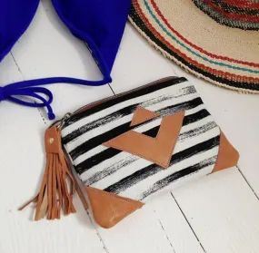 Striped Geometric Wallet/Wristlet