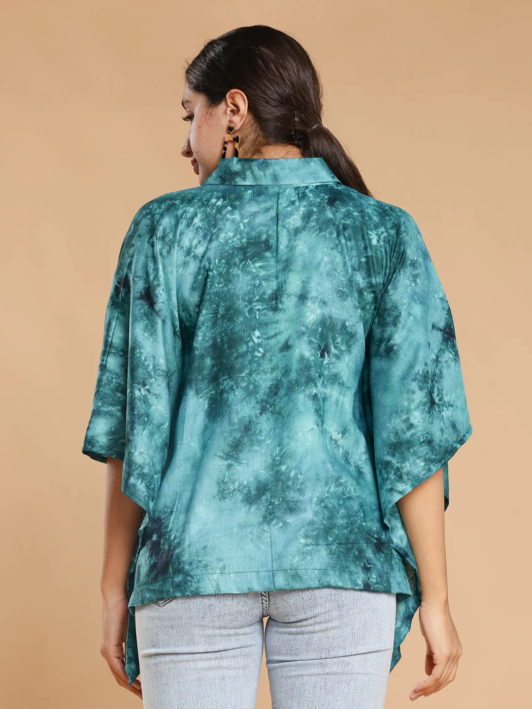 Teal Rayon TieDyeTop- Floracrylic