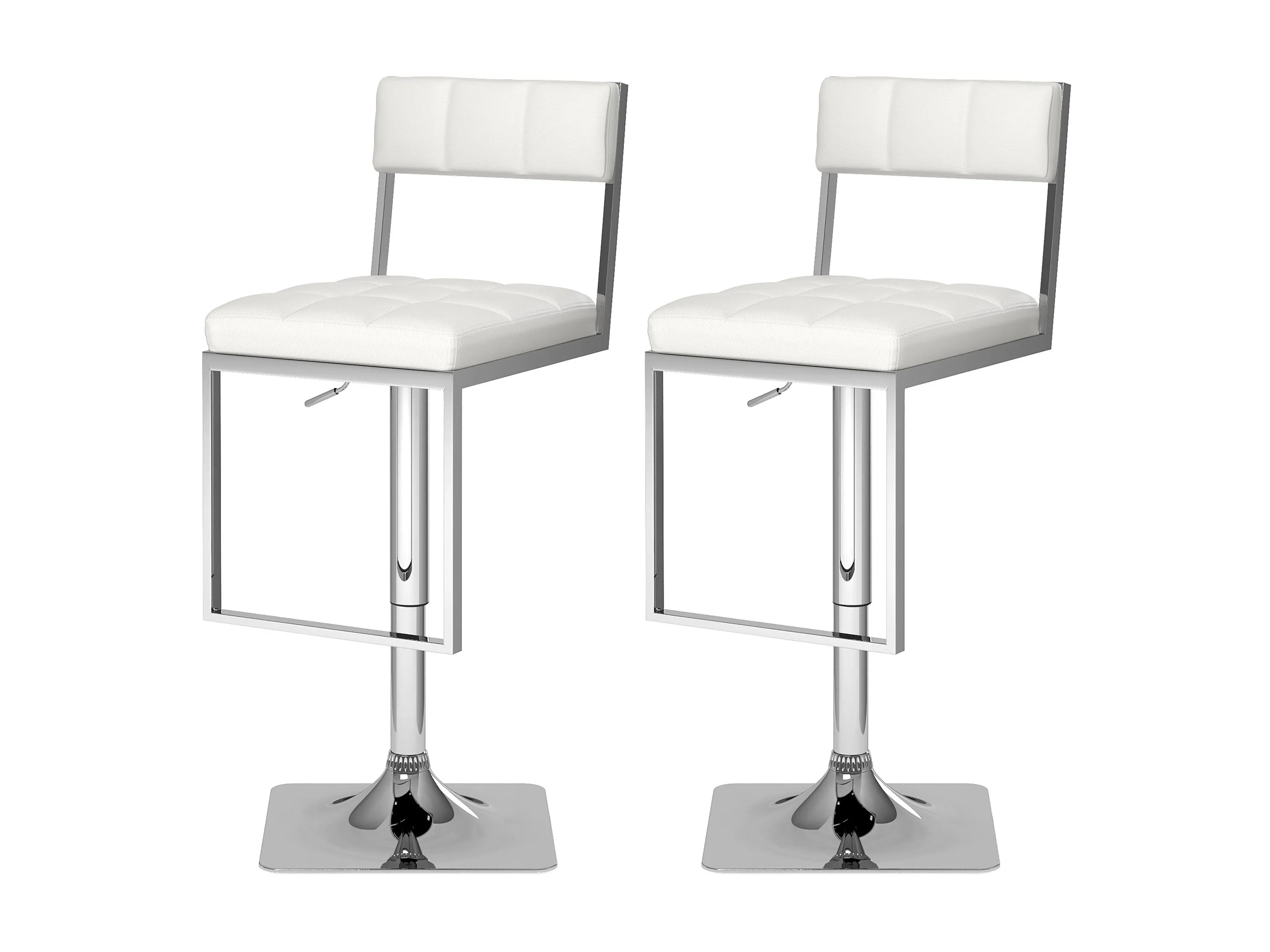 White Bar Stools, Set of 2